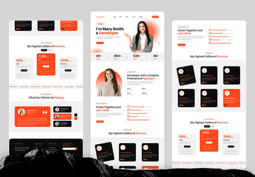 Personal Portfolio Landing Page UI Design for Freelancers & Developers