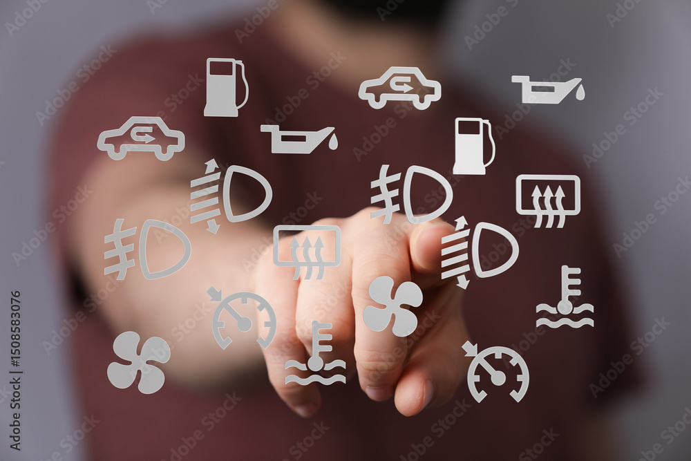 Poster learn to identify and interpret common car warning lights. avoid costly repairs with this helpful gu