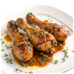 Chicken diane drumsticks isolated on transparent background