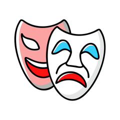 Obraz premium Comedy and tragedy masks (colorful).
