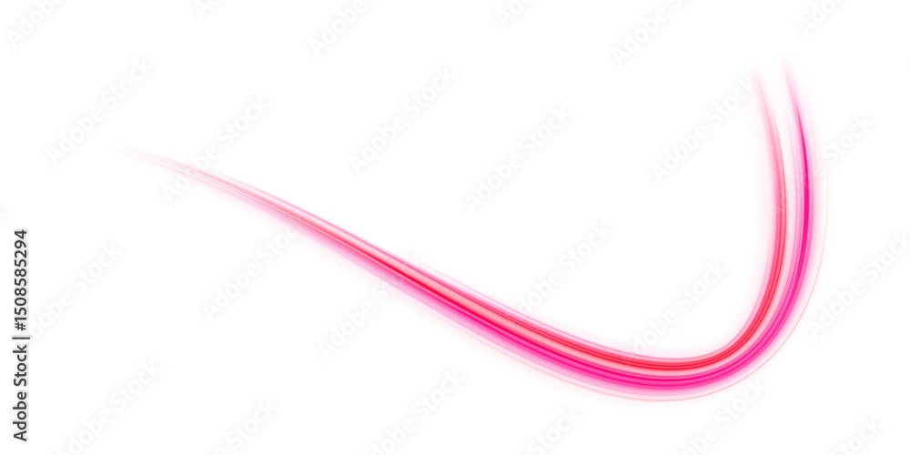Aufkleber Sports speed wavy line consists of a stream of bright rays with flash effect, light and neon colors in PNG format.	