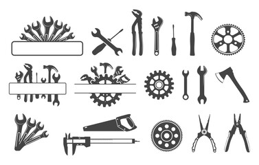 Mechanic tools svg, Tools monogram, Tools svg, Tools monogram svg, Repair tool svg, Mechanic tools silhouette, Repair tools silhouette. 