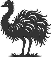 Fototapeta premium Wild bird silhouette of a emu vector drawing