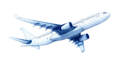 Fototapeta premium Airplane with dotted line route. flying plane with twisted, curved and straight dashed trace path. transparent png and vector illustration.