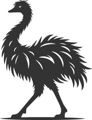 Obraz premium Wild bird silhouette of a emu vector drawing