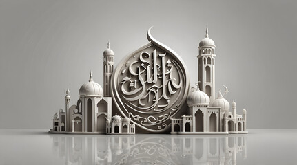 eid ul adha in written form with white background,generative.ai