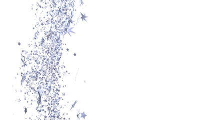 Elegant silver star confetti on white. Perfect for celebration, festive, and holiday designs.