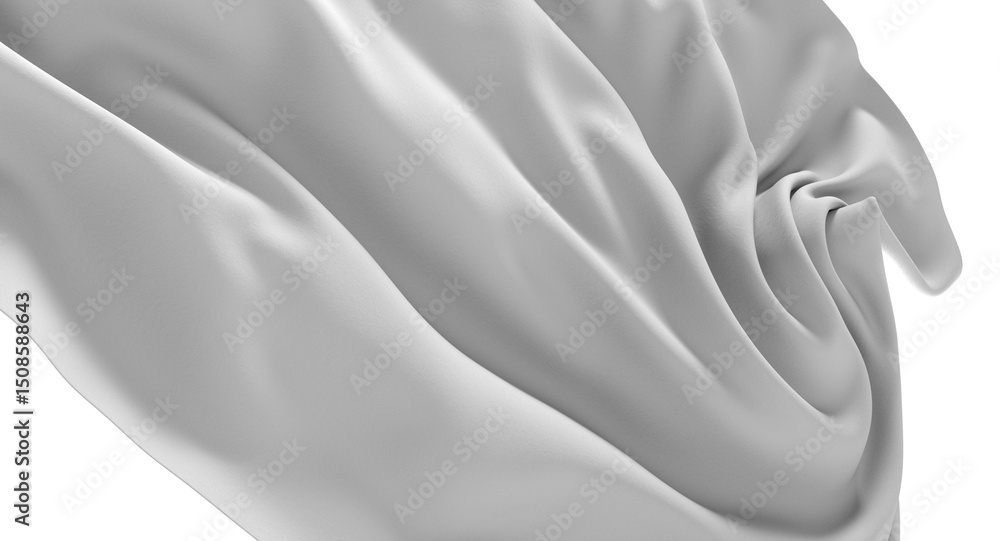 Poster Abstract image of a white fabric drape with a textured surface.  Perfect for design backgrounds.