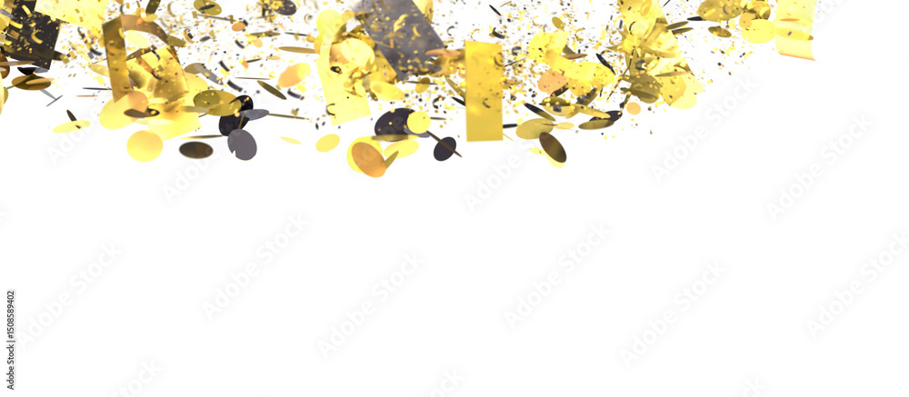 Fototapete a festive image of colorful confetti and streamers exploding against a white background. perfect for