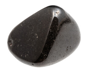 tumbled schorl black tourmaline mineral isolated
