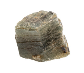 uncut green sapphire corundum mineral isolated