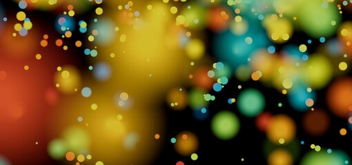 Obraz premium Abstract bokeh lights, vibrant colors, festive backdrop. Perfect for design projects.