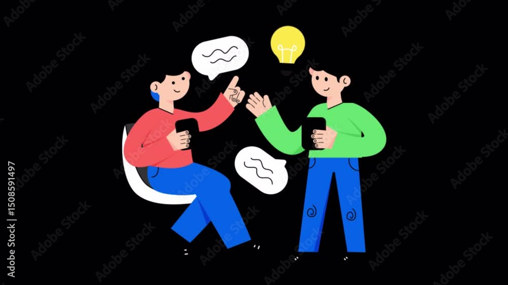 Poster discussion motion graphic rendering with transparent alpha channel