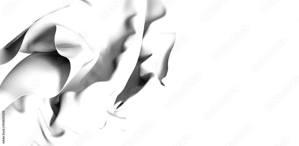 Poster a smooth, white, abstract texture with a flowing, elegant design. the image is minimal and can be us
