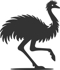 Wild bird silhouette of a emu vector drawing