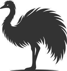 Wild bird silhouette of a emu vector drawing