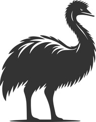 Wild bird silhouette of a emu vector drawing