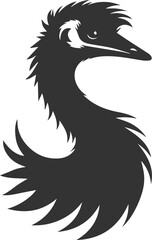 Wild bird silhouette of a emu vector drawing