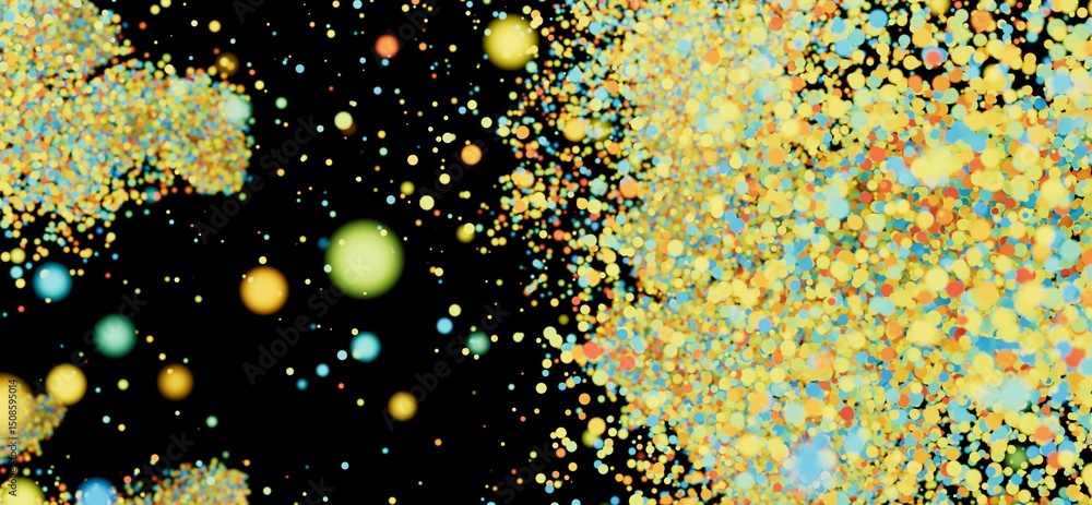 Poster abstract background with vibrant particles exploding. perfect for tech, energy, and design projects.