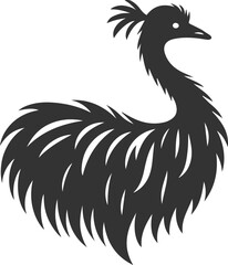 Obraz premium Wild bird silhouette of a emu vector drawing