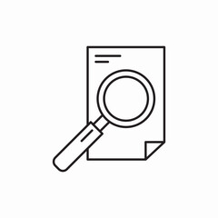 document search magnifying glass icon vector sign