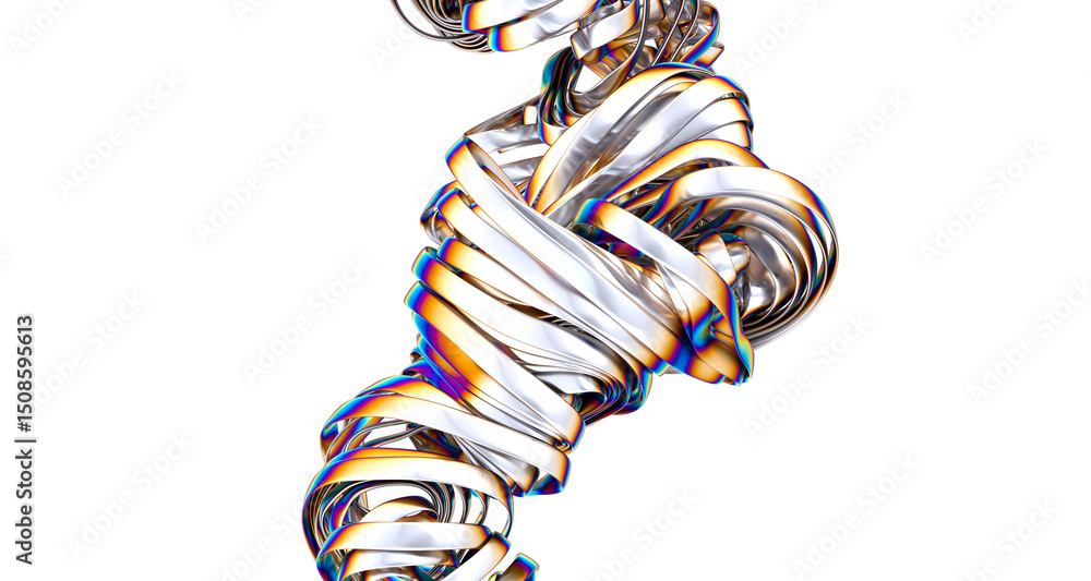 Poster a vibrant abstract swirl of iridescent fabric the colors are flowing and dynamic