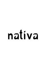 Minimalistic vector logo with the word “nativa” in a hand-built modern font with natural, organic shapes for a brand of cosmetics, organic products, etc.