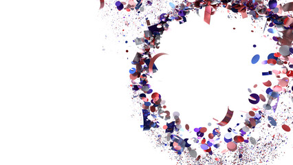 Festive confetti burst, perfect for party invitations, celebrations, and joyful designs. White background.