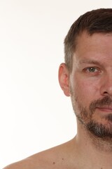 Obraz premium Handsome man with beard on white background