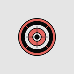 Circular Target Icon with Multiple Concentric Circles Representing Accurate Location Targeting and Geospatial Navigation Mapping