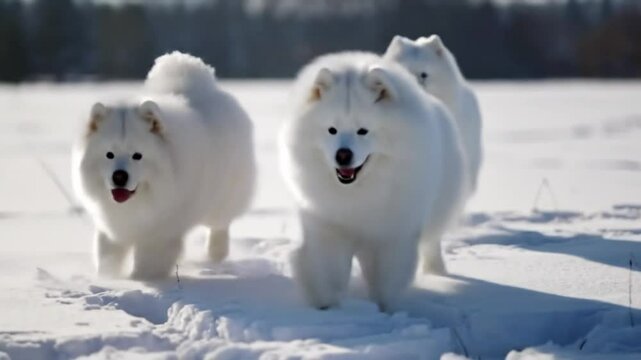 two dogs in the snow