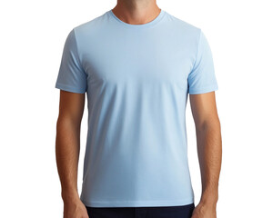Lightweight and Breathable Men's Light Blue Crew Neck T-Shirt Perfect for Summer Comfort