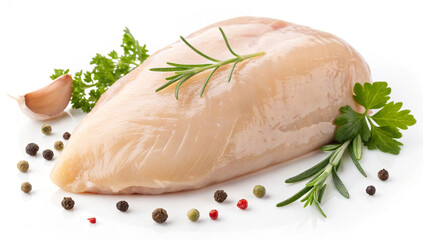 raw chicken breast images and white background