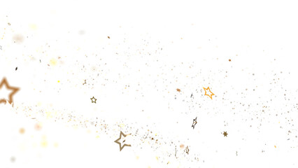 Golden and White Confetti on Black Background