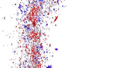 Red, white, and blue stars burst on white background. Perfect for 4th of July or Independence Day designs.