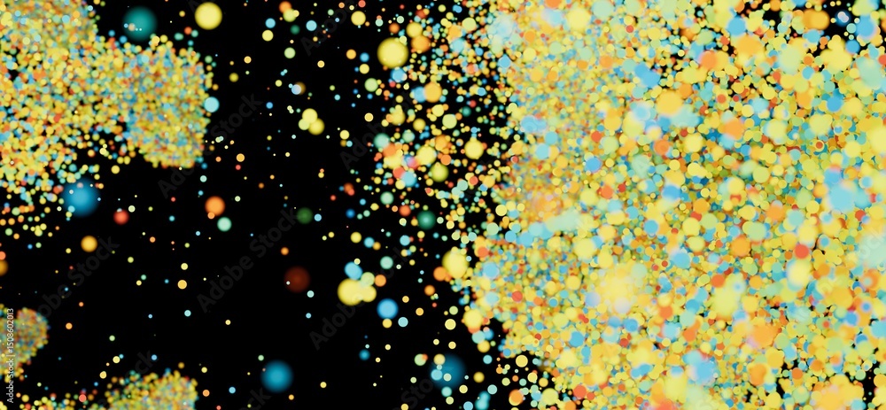 Poster vibrant abstract background with colorful particles. perfect for tech, energy, and design projects.