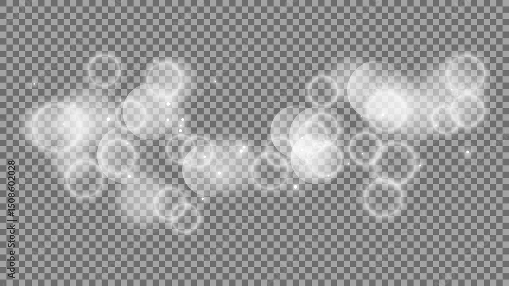 Poster bokeh circles on transparent background