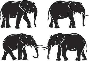 Charging Elephant Power – Bold Silhouette in Mid-Charge