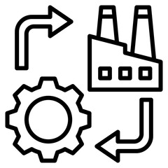 Manufacturing Process line icon