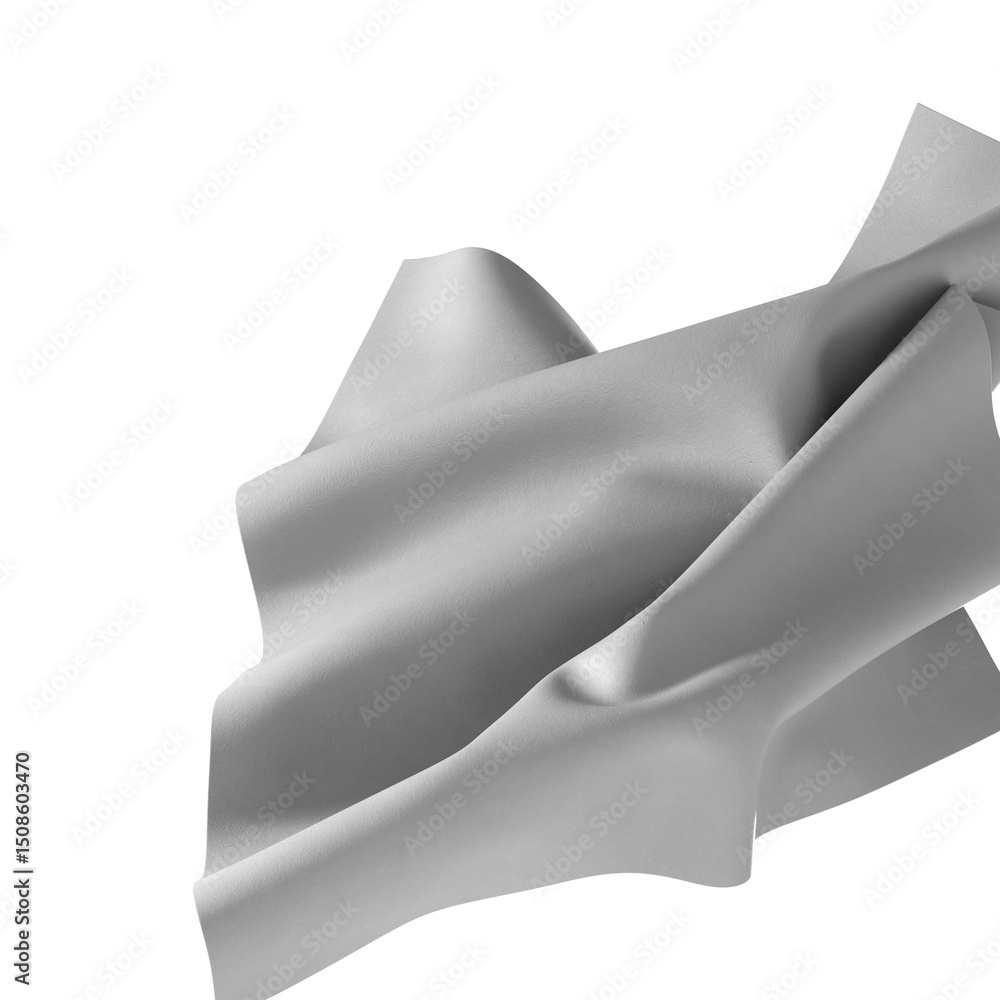 Poster a close-up of a white fabric with a smooth, silky texture. the fabric is draped and folded, creating