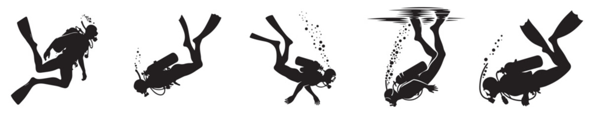 vector silhouette of a diver © Andi