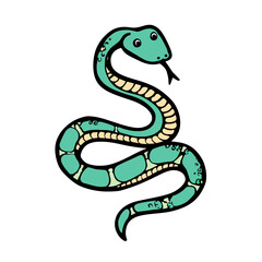 Naklejka premium vector illustration of a cartoon snake
