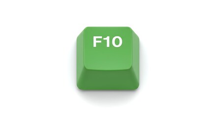 Green F10 keycap on white background