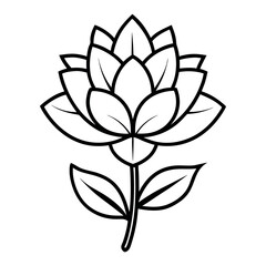 Floral outline Illustration icon on white background