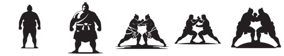 vector silhouette of a sumo wrestler