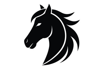 Wild animal horse head silhouette vector | sharp and smooth minimal art design