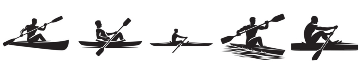 vector silhouette of a rowing racer © My_Vector