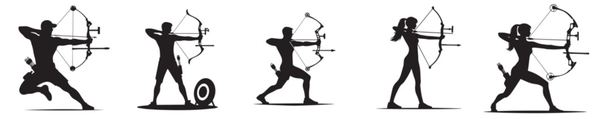 vector silhouette of an archer athlete