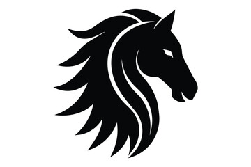 Powerful equine head silhouette vector art | elegant and stylish horse profile