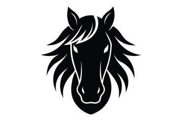 Thin line horse head silhouette vector image | minimal wild animal profile artwork